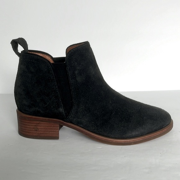 LUCKY BRAND $139 Pogan Chelsea Bootie Black Leather Suede Shoes Size 7.5 New - Picture 5 of 11